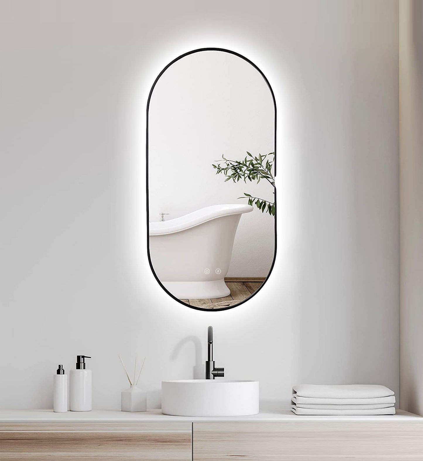 LED-peili Selene Gold & Black