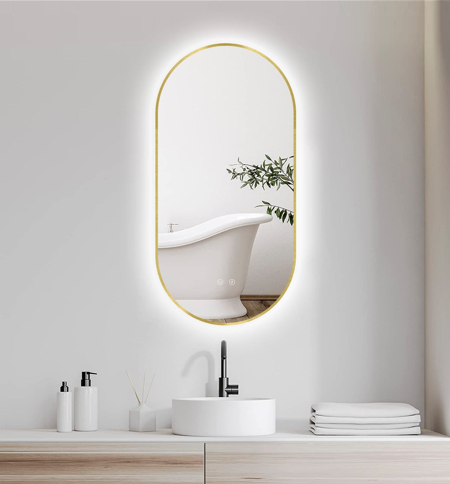 LED-peili Selene Gold & Black