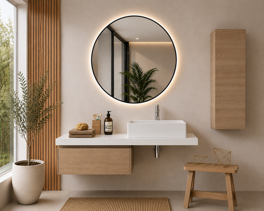 SICILIA-kylpyhuonekaluste, jossa 60 cm:n arokeltainen moduuli ja 120 cm:n taso